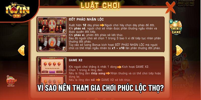 Vì sao nên tham gia chơi Phúc Lộc Thọ?